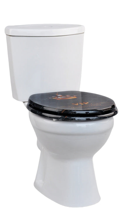 18'' Universal Wooden Toilet Seat Easy Fit Bathroom WC Seat with Fittings