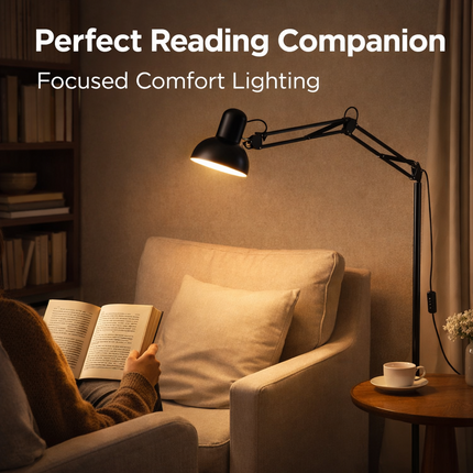 Modern Metal Floor Lamp Flexible Swing Arms for Reading Adjustable Swing Light