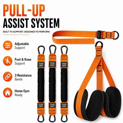 Multifunction Pull Up Assist Resistance Bands Foot Knee Support Home Gym Workout