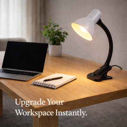 Adjustable Desk Clamp Lamp Bed Study Reading Light Clip On Table Lamp Black