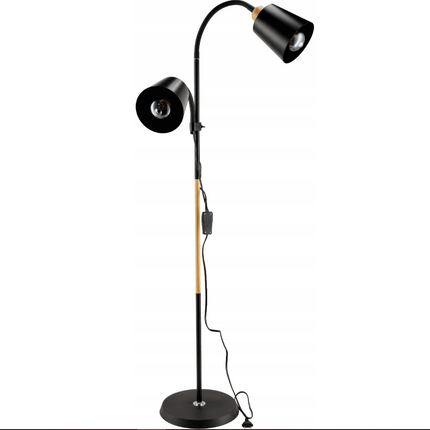 Floor Lamp with Dual Heads E27 Reading Light Modern Rotating Adjustable for Home