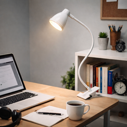 LED Desk Lamp Clip On Reading Light 3W Eye-Care Flexible 10 Brightness Levels