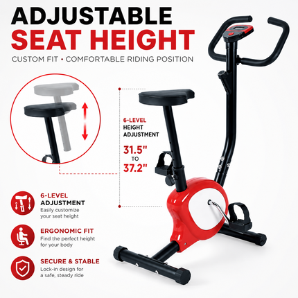 Exercise Bike With Adjustable Seat Cardio Exercise Gym Upright Spinning Bicycle
