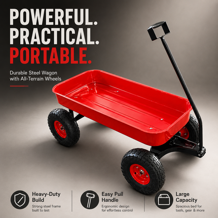 Garden Trolley Cart 150kg Heavy Duty Wheels Lawn Beach Wagon Hand Truck