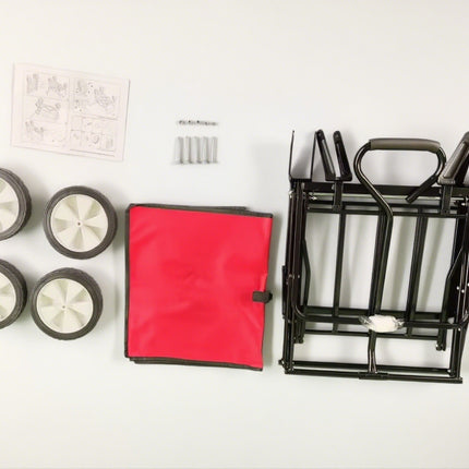 Folding Wagon 70KG Collapsible Trolley Cart Wheels for Camping Beach & Garden