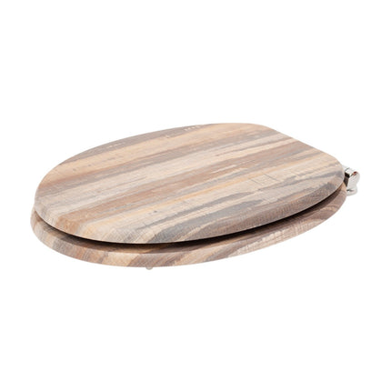 18" Universal Toilet Seat MDF Wooden Bathroom WC Easy Fit + Fittings Novelty