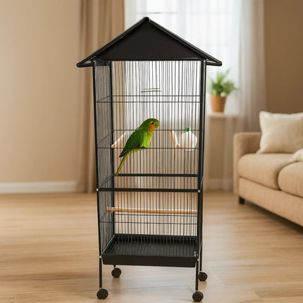 Large Bird Cage With Stand Metal Parrots Macaw Cockatiel Budgie Canary Enclosure