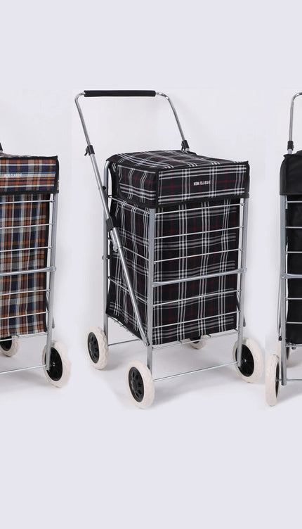 4 Wheel Shopping Cart Trolley Folding With Insulated Cooler Bag 60L Bag CaseUsed