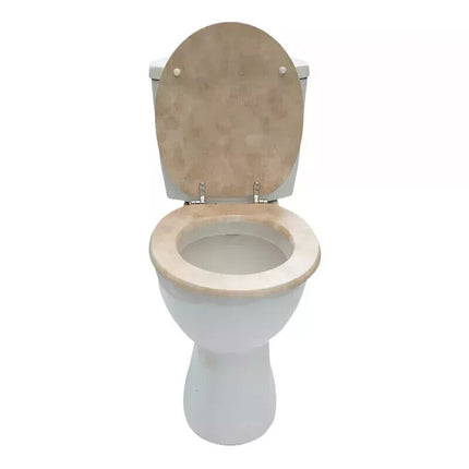 18" Universal Toilet Seat MDF Wooden Bathroom WC Easy Fit + Fittings Novelty