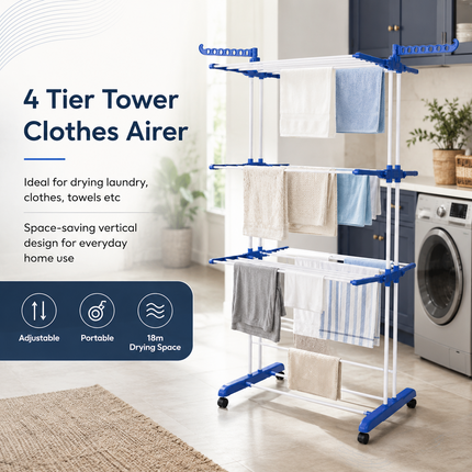 4 Tier Clothes Drying Rack