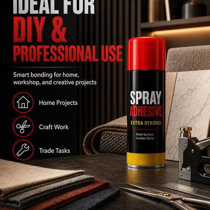 Heavy Duty Spray Adhesive Glue 500ml Extra Strong Bond Carpet Tile Fabric
