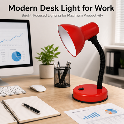 Study Desk Lamp Flexible Neck E27 40W Simple Design for Study Work Room Home
