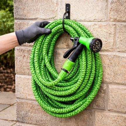Garden Hose Pipe Spray Gun Expandable Flexible Anti Kink Lawn Patio 50/100/150ft