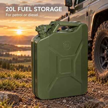 Metal Jerry Can 5L 10L 20L & Spout Heavy Duty Petrol Diesel Storage Container