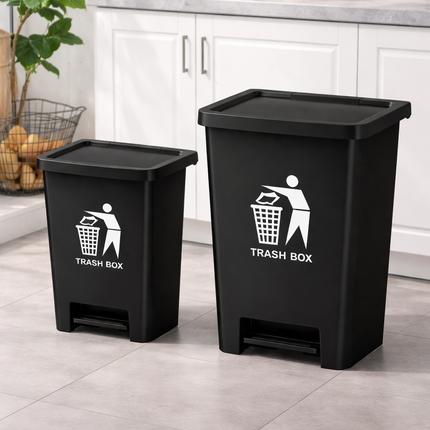 Recycling Pedal Bin Kitchen Waste Trash Can Home Office Rubbish 50/80L