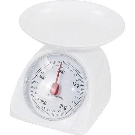 Kitchen Weight Scale 5KG White Round Mechanical Cooking Food Measuring Scale
