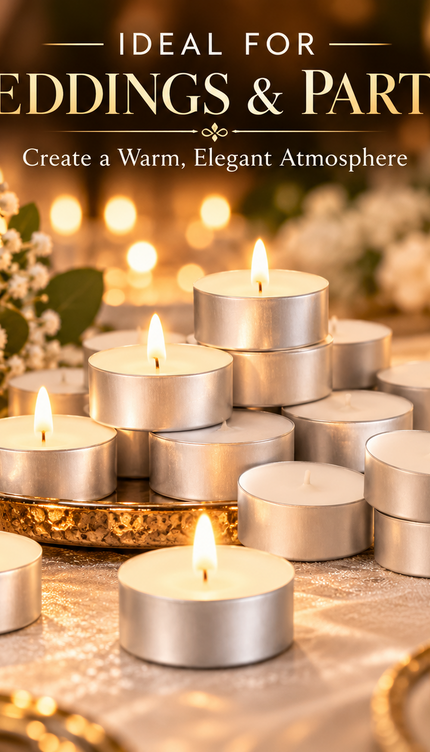 Tea Lights Wax Candles 4/8 Hour Long Burn White Unscented Tealights 200 Pack