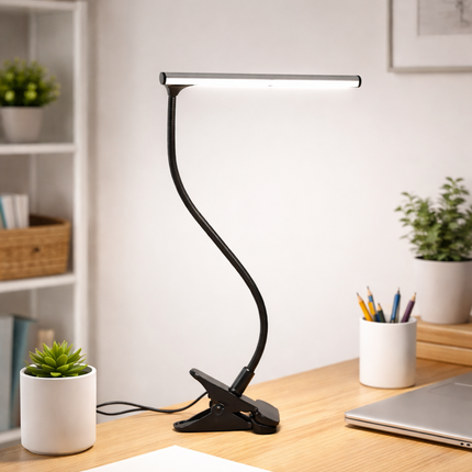 LED Clip-On Desk Lamp – USB Adjustable Reading Light