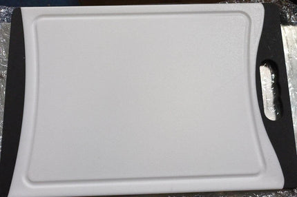 Kitchen Plastic Cutting Board With Juice Grooves With Handle Easy Grip 14x10cm