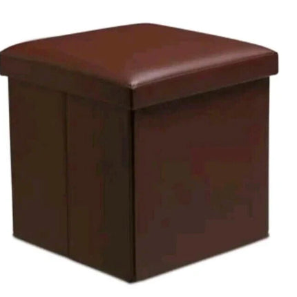 Folding Storage Box Faux Leather Home Footstool Ottoman Seat Stool Storage Boxes