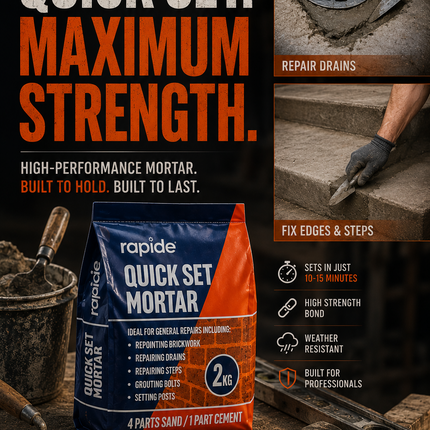 Quick Set Mortar Cement 2KG Repair Mix Drains Steps Grout
