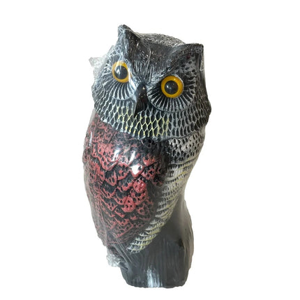 Large Decoy Owl Bird Deterrent with 360° Rotating Head Garden Outdoor Scarer