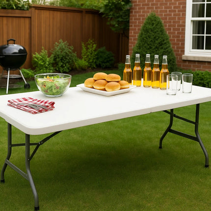 6ft Folding Table Portable Trestle Camping Picnic Party BBQ Garden Market Stall