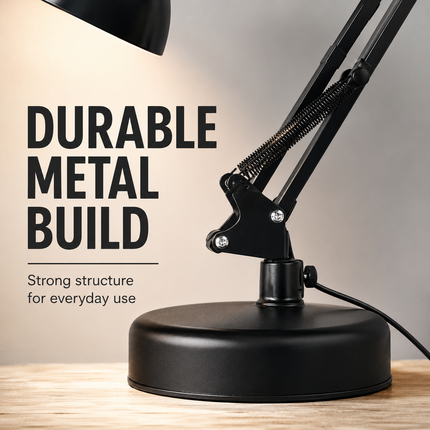 Adjustable Architect Desk Lamp E27 with Base & Clamp Metal Swing Arm Study Light