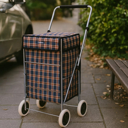4 Wheel Shopping Cart Trolley Folding With Insulated Cooler Bag 60L Bag CaseUsed