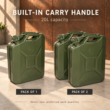 Metal Jerry Can 5L 10L 20L & Spout Heavy Duty Petrol Diesel Storage Container