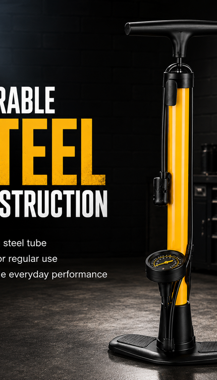 Bike Floor Pump with Pressure Gauge