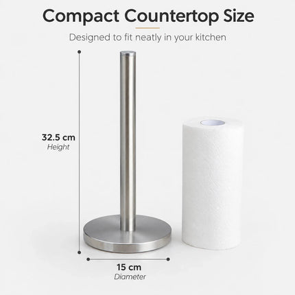 Tissue Roll Holder Free Standing Countertop Paper Stand Stainless Steel Holder