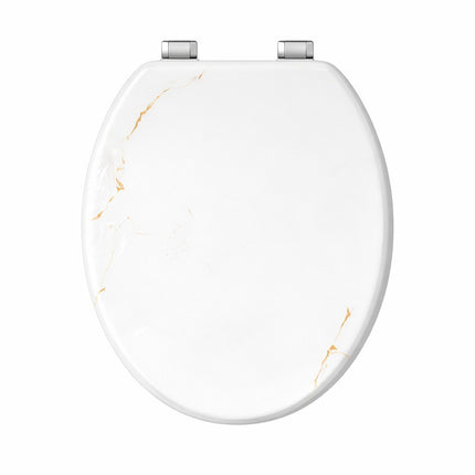 18" Universal Toilet Seat MDF Wooden Bathroom WC Easy Fit + Fittings Novelty
