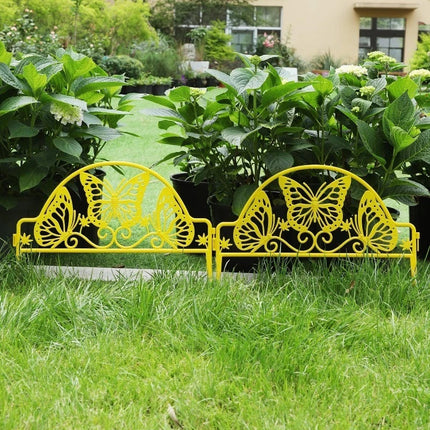 10PCS Lawn Border Fence Plastic Wood Effect