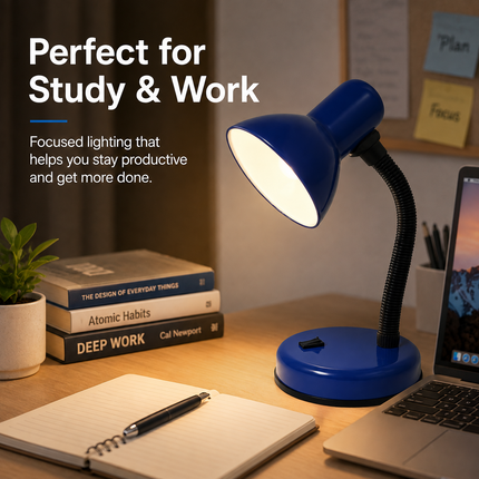 Study Desk Lamp Flexible Neck E27 40W Simple Design for Study Work Room Home