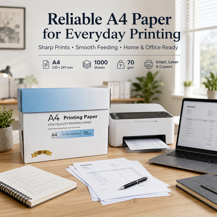 A4 Printer Paper 70gsm 80gsm Home Office Inkjet Laser Printer Copiers Reams