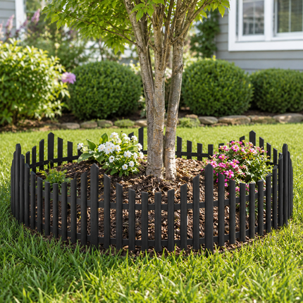 Lawn Border Edge Fence 10 Pack Wood Effect Edging
