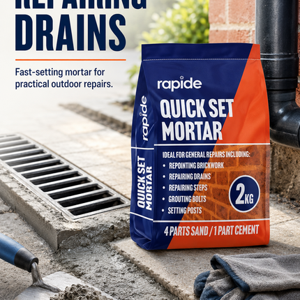Quick Set Mortar Cement 2KG Repair Mix Drains Steps Grout