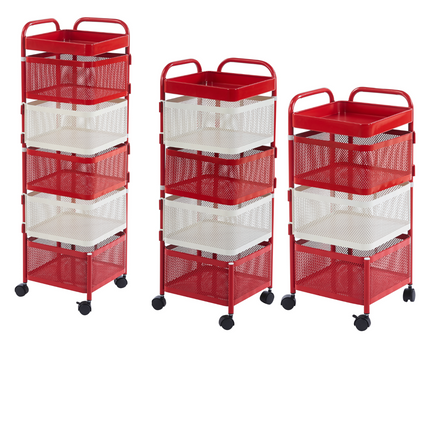 Rotating Storage Rack Square Trolley Kitchen Bathroom Organizer Vegetable Shelf