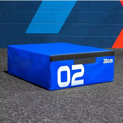 Soft Plyometric Jump Box 30cm Stackable Foam Gym Fitness Training Equipment Blue