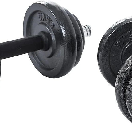 Adjustable Dumbbell Barbell Set Cast Iron 15-50KG Body Building Set - Box Damage