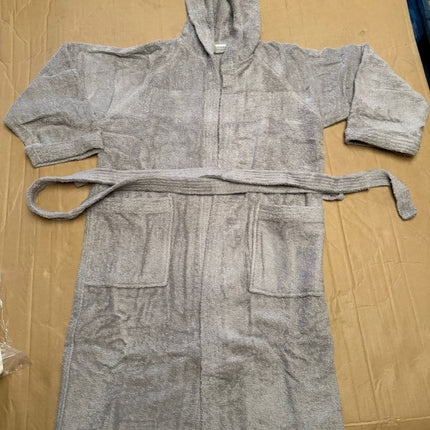 Unisex Cotton Terry Bathrobe Soft Towel Gown Dressing Robe Men Women