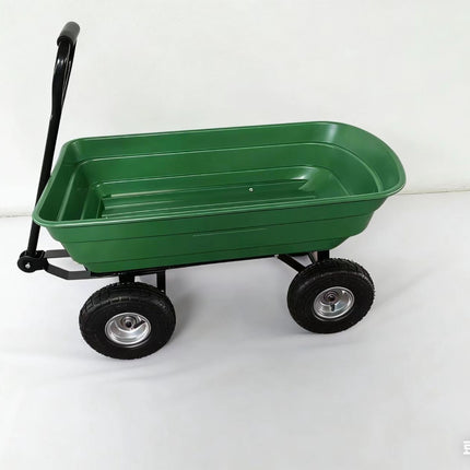 Garden Trolley Dump Cart Heavy Duty 300KG Tipping Wheelbarrow Truck Trailer 75L