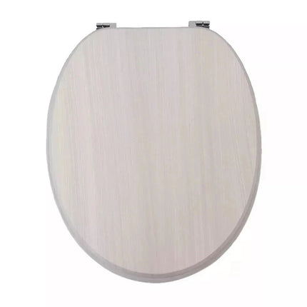 18" Universal Toilet Seat Light Grey Wooden MDF Bathroom WC Easy Fit Seat