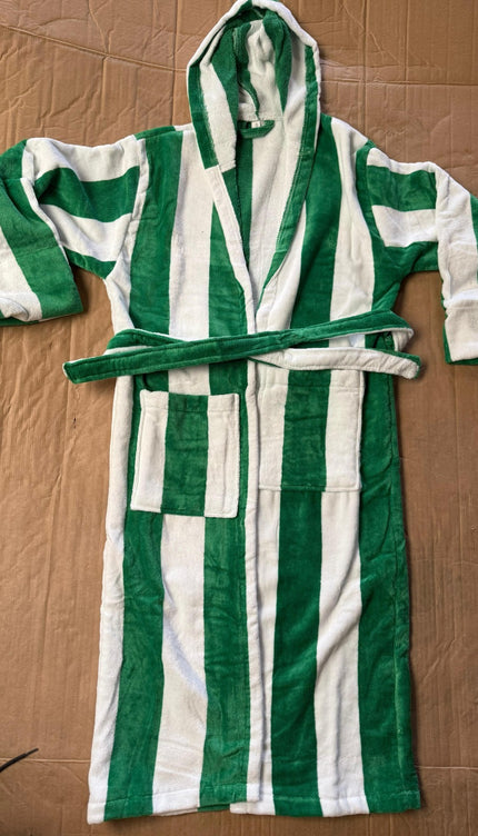 Small White Green Unisex Cotton Terry Bathrobe Gown Soft Spa Robe Men Women