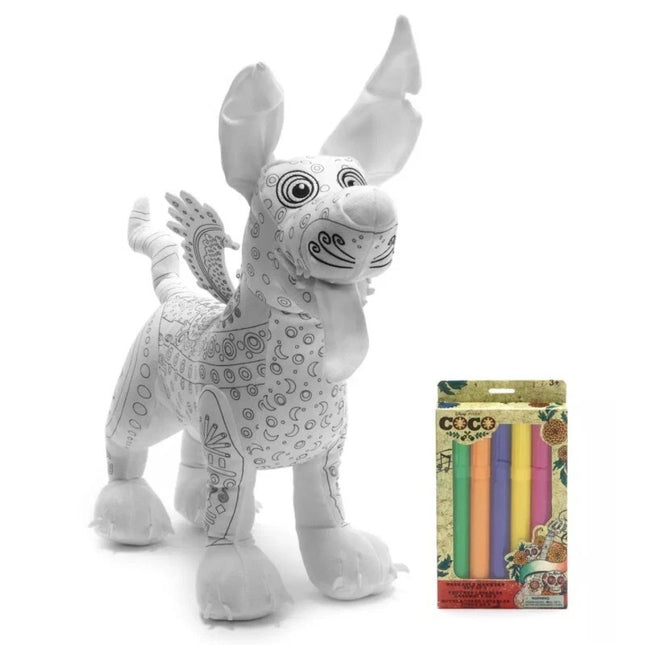 Disney Coco Pixar Dog Dante Colourable - Plush Cuddly Soft Toy Teddy - Colour It