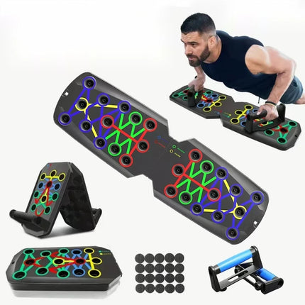 Foldable 14 in 1 Push Up Board Fitness Workout Train Gym Muscle Exercise Press