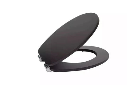 18” MDF Universal Toilet Seat – Quick Fit Wooden WC Seat (Black)