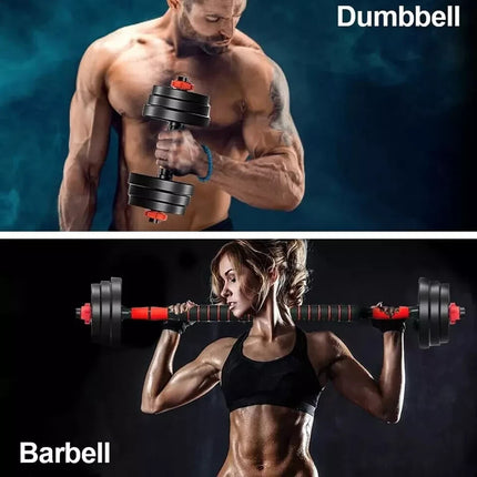 Adjustable Dumbbell Barbell Set with Push Bar & Connecting Rod – Home Gym Weight