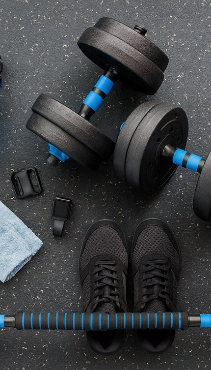50KG Adjustable Dumbbell Barbell Set with Connecting Rod for Home
